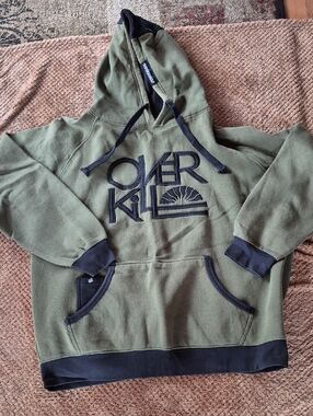Men's Olive Green Overkill Twill Hoodie Sweater
